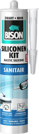 Bison siliconenkit zwart koker 300 ml - waterbestendige kit, sanitaire afdichting, ongevoelig voor schimmel, kleurvast, blijvend elastisch, makkelijk verwerkbaar