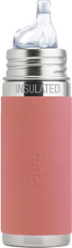 Pura thermos tuitfles 260 ml - thermoskan - thermosfles - plasticvrij - met isolatiewand - inclusief siliconen tuit, reisdop en sleeve - rose