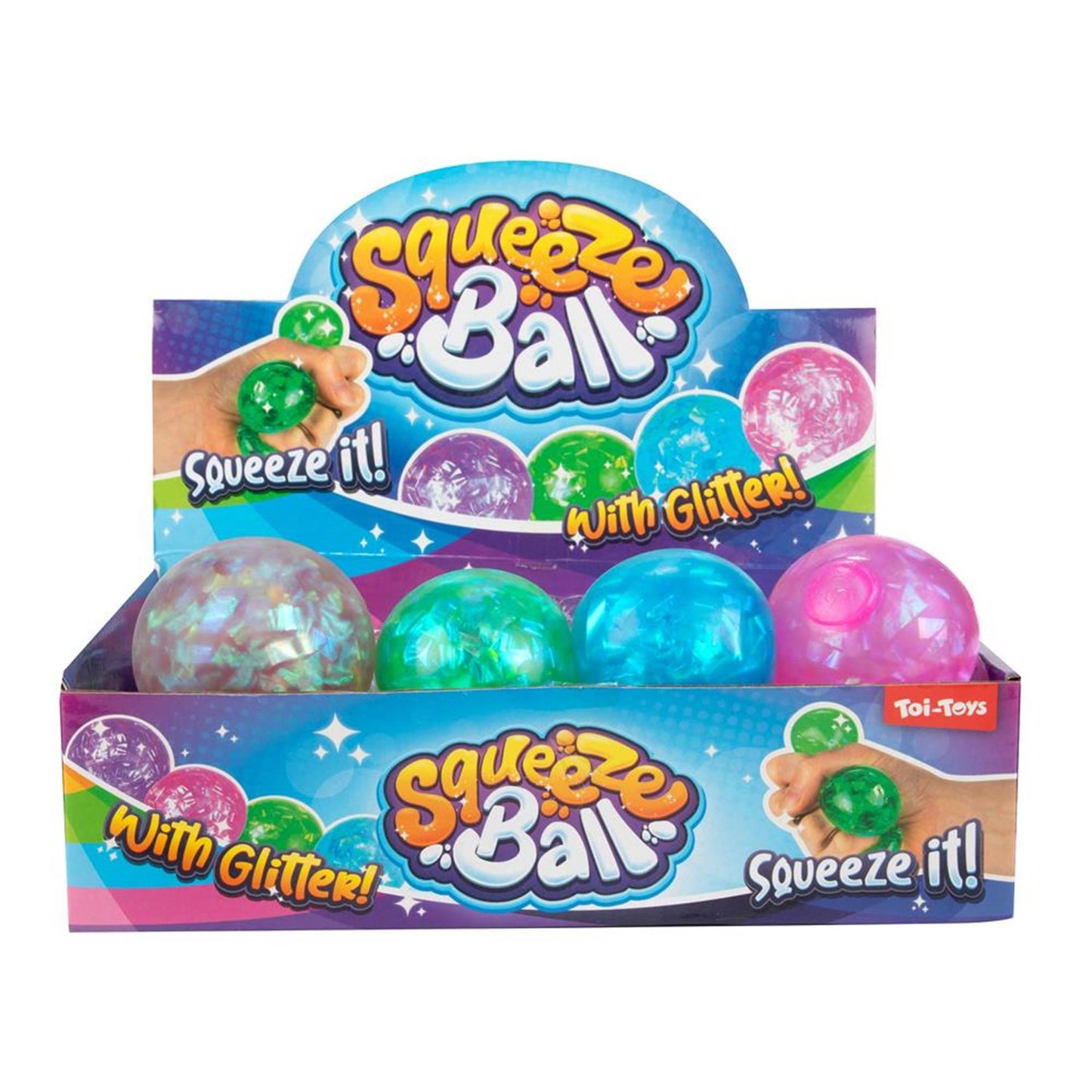 Toi-toys toi toys anti stressbal met glitter ø6cm