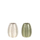 Ideas 4 seasons carambola vaas ø8,5 x h.11 cm 2 ass creme groen keramiek