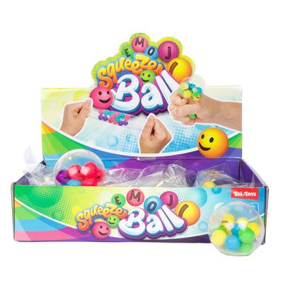 Toi-toys fun knijpbal gevuld met lachtgezicht balletjes