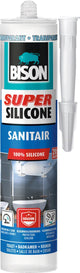 Bison super silicone sanitair transparant koker 300 ml, waterbestendige siliconenkit, langdurige kleurbescherming, ongevoelig voor schimmel, makkelijk te verwerken