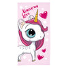 Merkloos sans marque badhanddoek unicorn love, 70x140