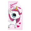 Merkloos sans marque badhanddoek unicorn love, 70x140