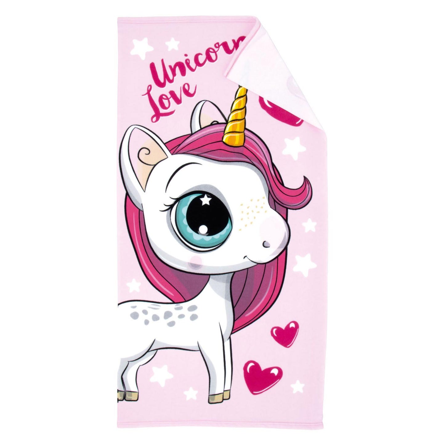 Merkloos sans marque badhanddoek unicorn love, 70x140