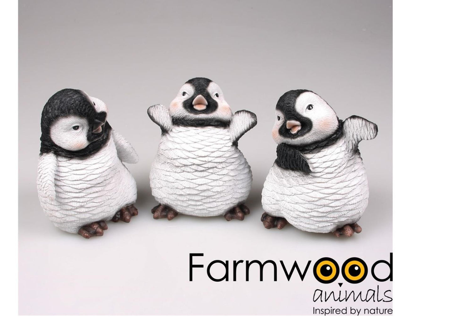 Farmwood animals tuinbeeld pinguin polystone 13x22x20cm