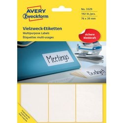 Multifunctionele etiketten avery 3324 wit 192 stuks