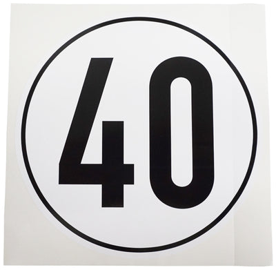 Ad informatiebord witte plusguide geschwindigkeit kilometer sign 40km witte plusguide