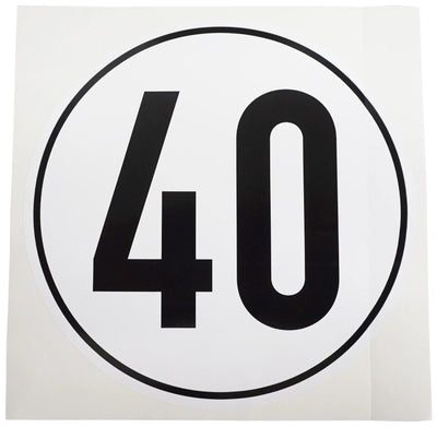 Ad informatiebord witte plusguide geschwindigkeit kilometer sign 40km witte plusguide