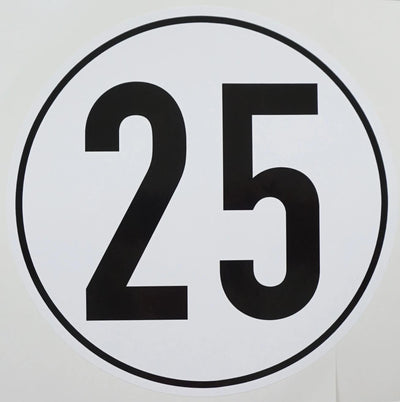 Ad informatiebord witte plusguide geschwindigkeit kilometer sign 25km witte plusguide