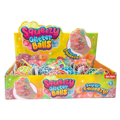 Toi-toys fun glitterknijpbal 4cm set a 3