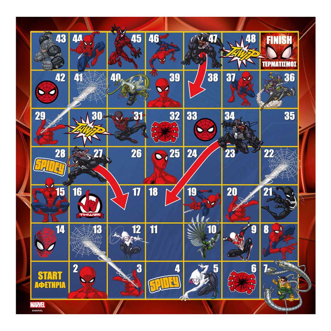 Slangen ladderspel spiderman