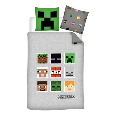 Dekbedovertrek minecraft microfiber, 140x200cm