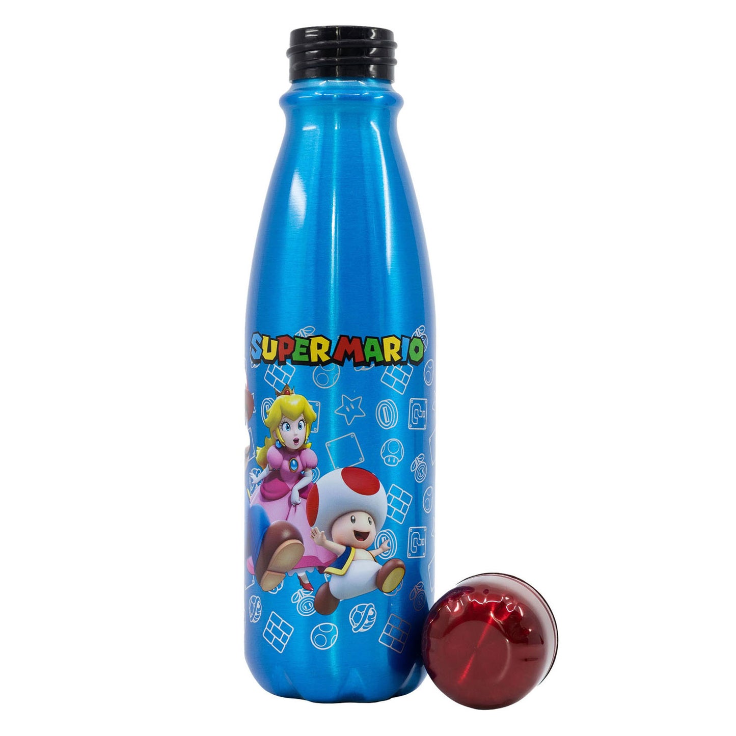 Stor drinkfles aluminium super mario, 600ml