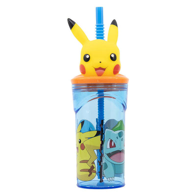 Pokémon 3d drinkfles met rietje pokémon, 360ml