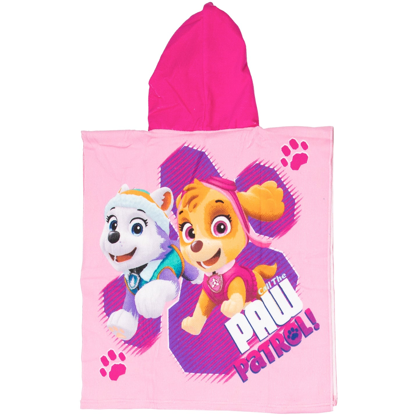 Paw patrol handdoek poncho roze 55x110cm