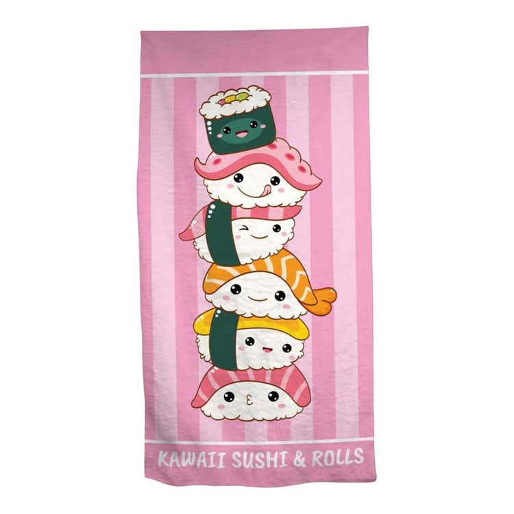 Kawaii sushi rolls strandlaken - 70x140 cm