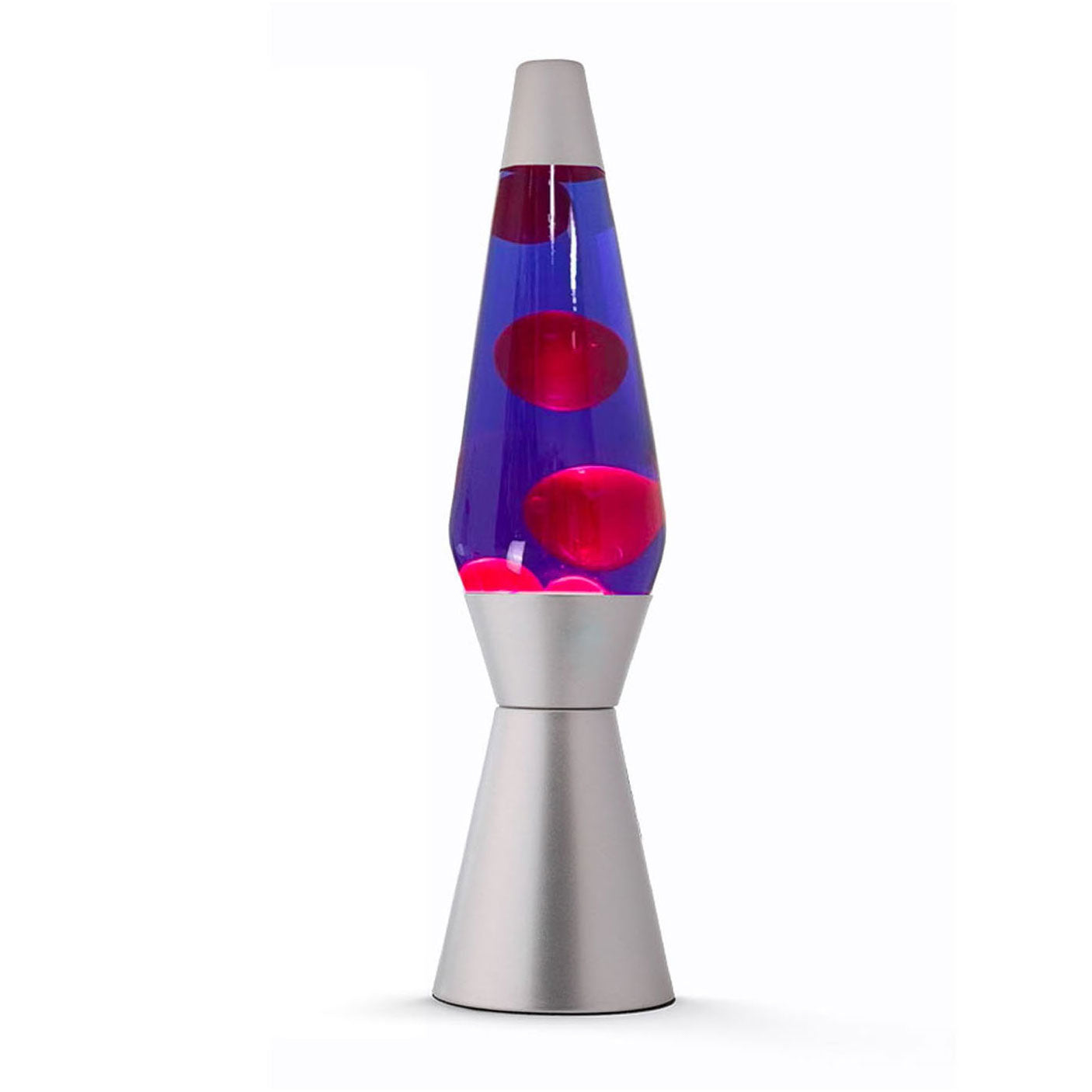 I-total lavalamp - lava lamp - sfeerlamp - 40x11 cm - glas aluminium - 30w - paars met roze lava - zilvergrijs - xl2343