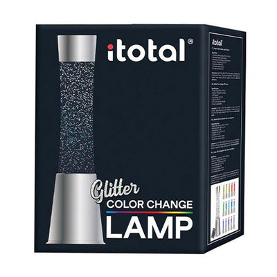I-total lavalamp - glitterlamp - lava lamp - sfeerlamp - 41,5x10,8 cm - glas aluminium - afstandsbediening voor 16 kleuren - xl2495