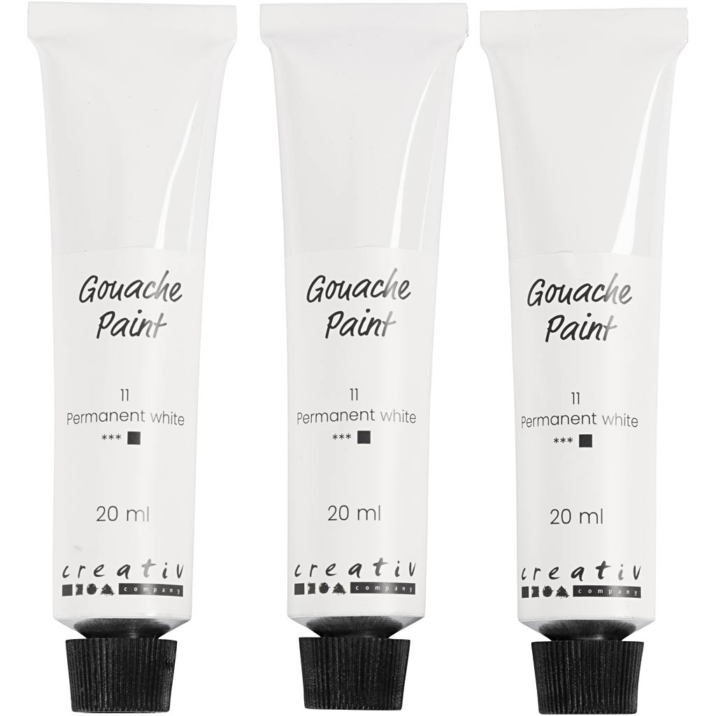 Creativ company cc gouacheverf 3x20 ml wit
