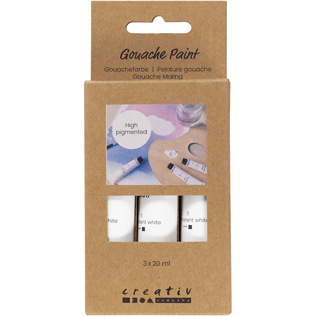 Creativ company cc gouacheverf 3x20 ml wit