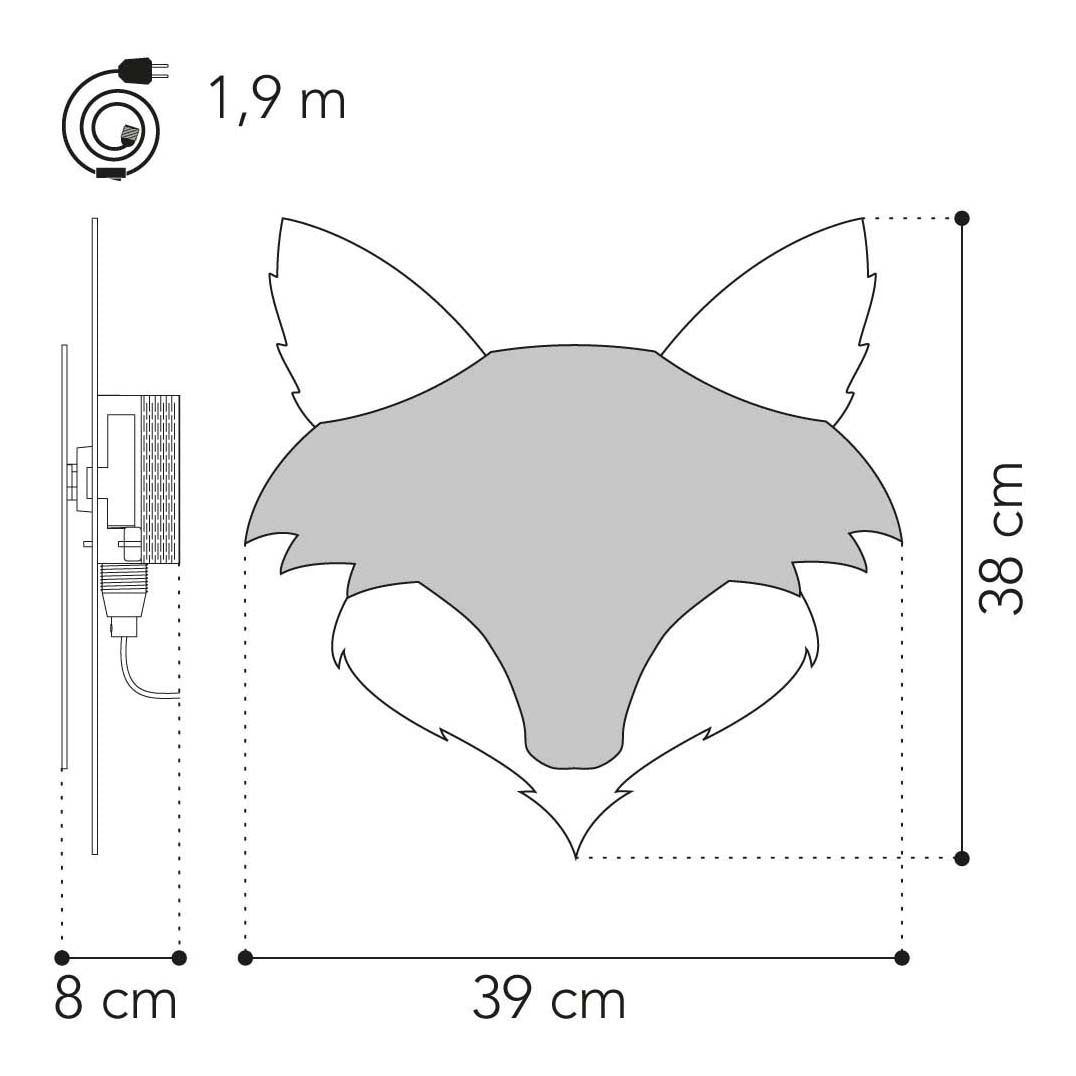 Van tjalle en jasper - vos wandlamp - hout