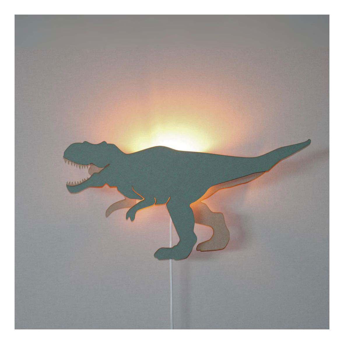 Van tjalle en jasper - dino wandlamp t-rex - hout