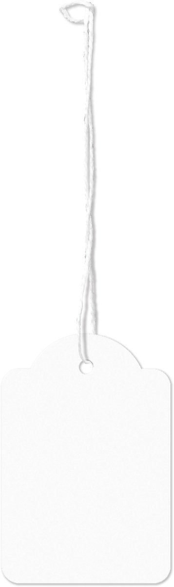 Kangaro draadetiketten - 36x53mm - wit - doos a 250 stuks - prijskaartjes met koord