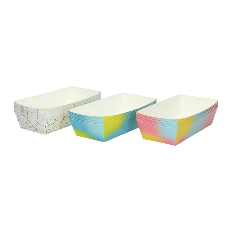 Papieren feest snackboxen groot, 6st.