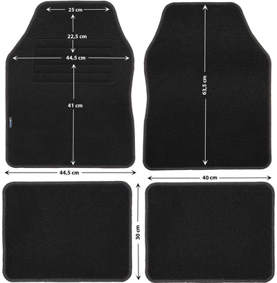 Petex fußmatte florida 3 car carpet florida3 gr.0 black 4-piece