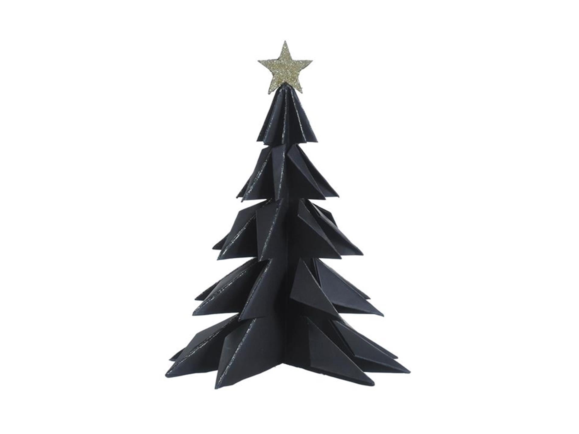 House of nature deco kerstboom papier 28cm zwart