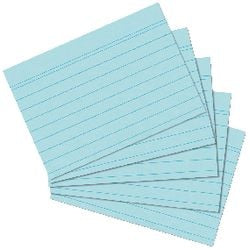 Abi indexkaarten herlitz a5 175 gsm blauw gelinieerd 100 stuks