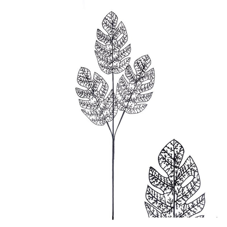 House of nature monstera tak met glitter blad 78cm zwart