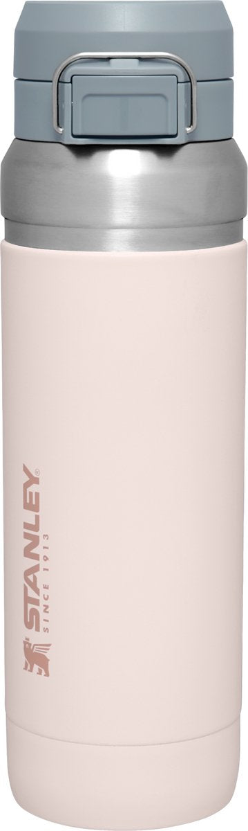 Stanley quick flip roestvrijstalen waterfles 1.06l - houdt 18 uur koud - lekvrije drinkfles - thermosfles - bpa-vrij - geschikt voor auto bekerhouder - vaatwasmachinebestendig - rose quartz