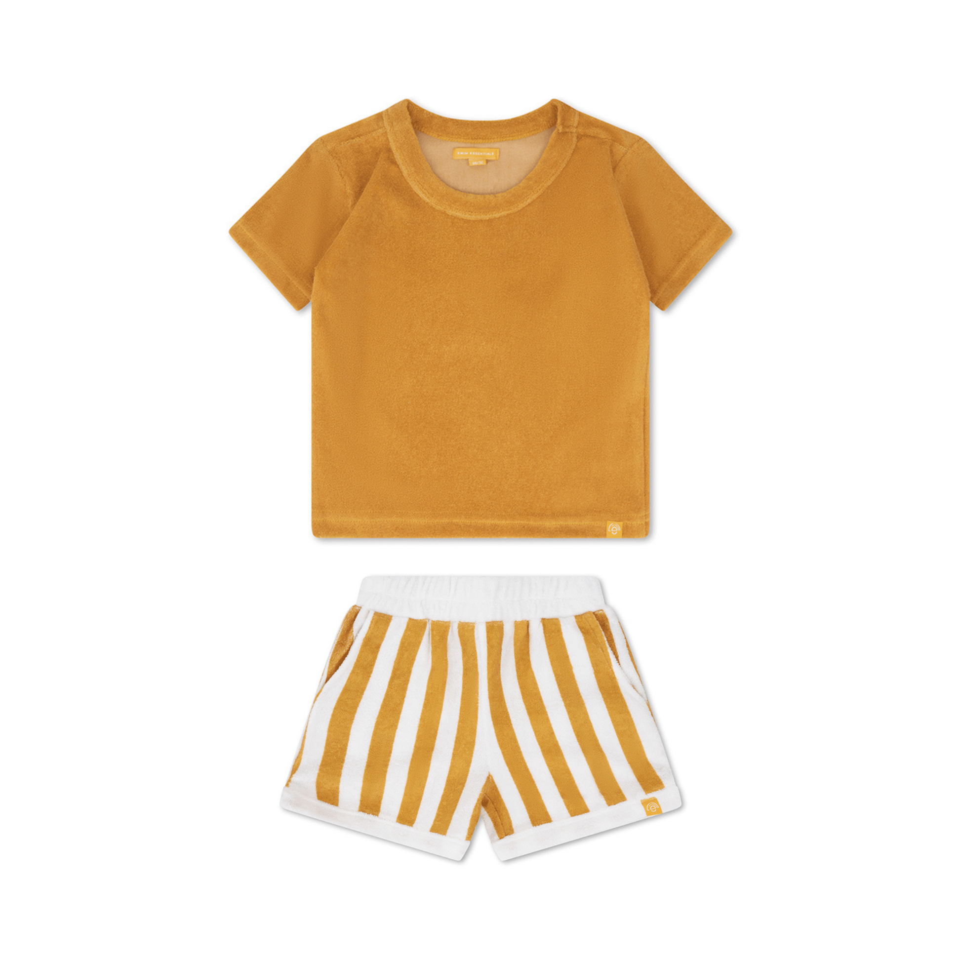 Flow | geel wit jongens set strand – terry