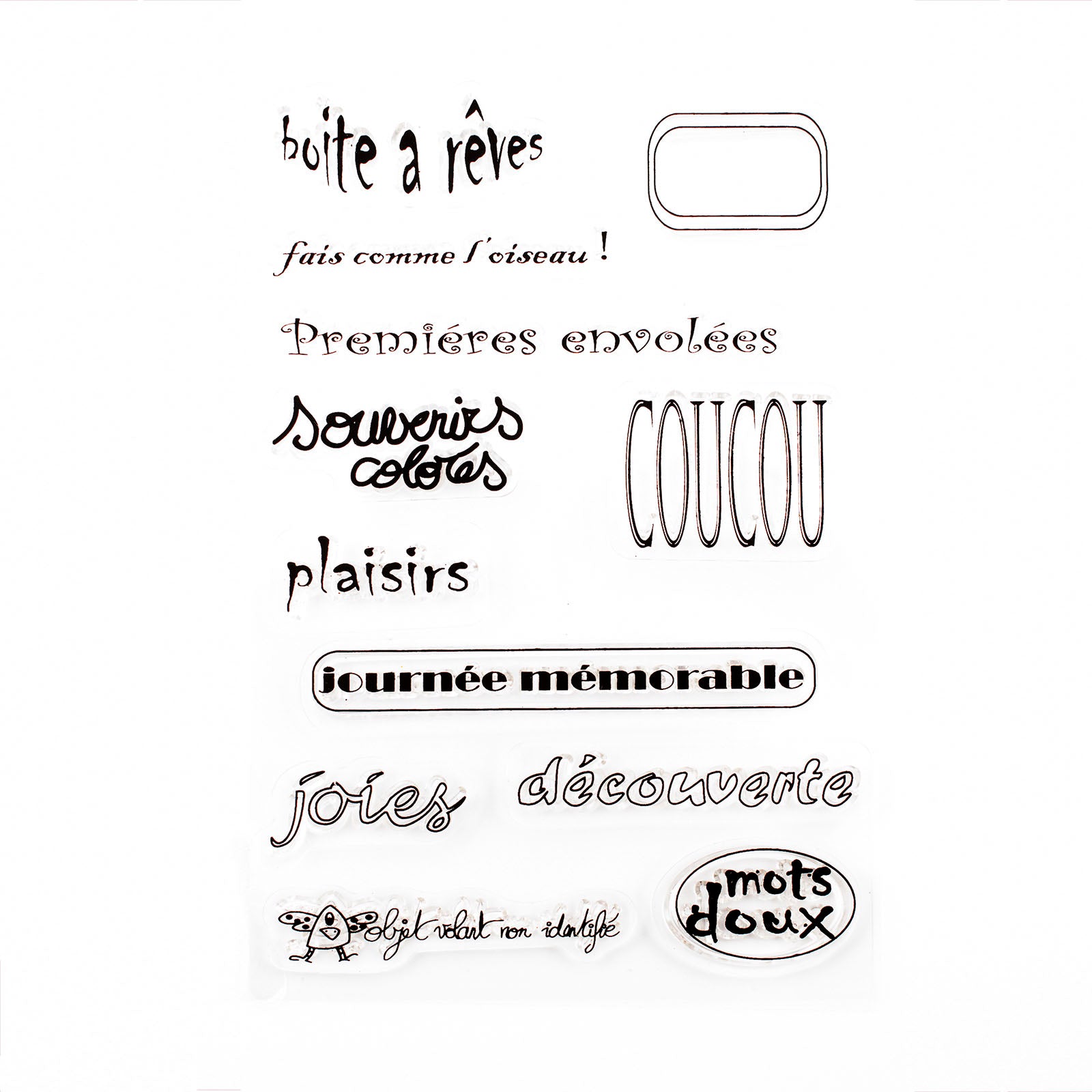 Vaessen creative • clear stamps franse teksten 12st.