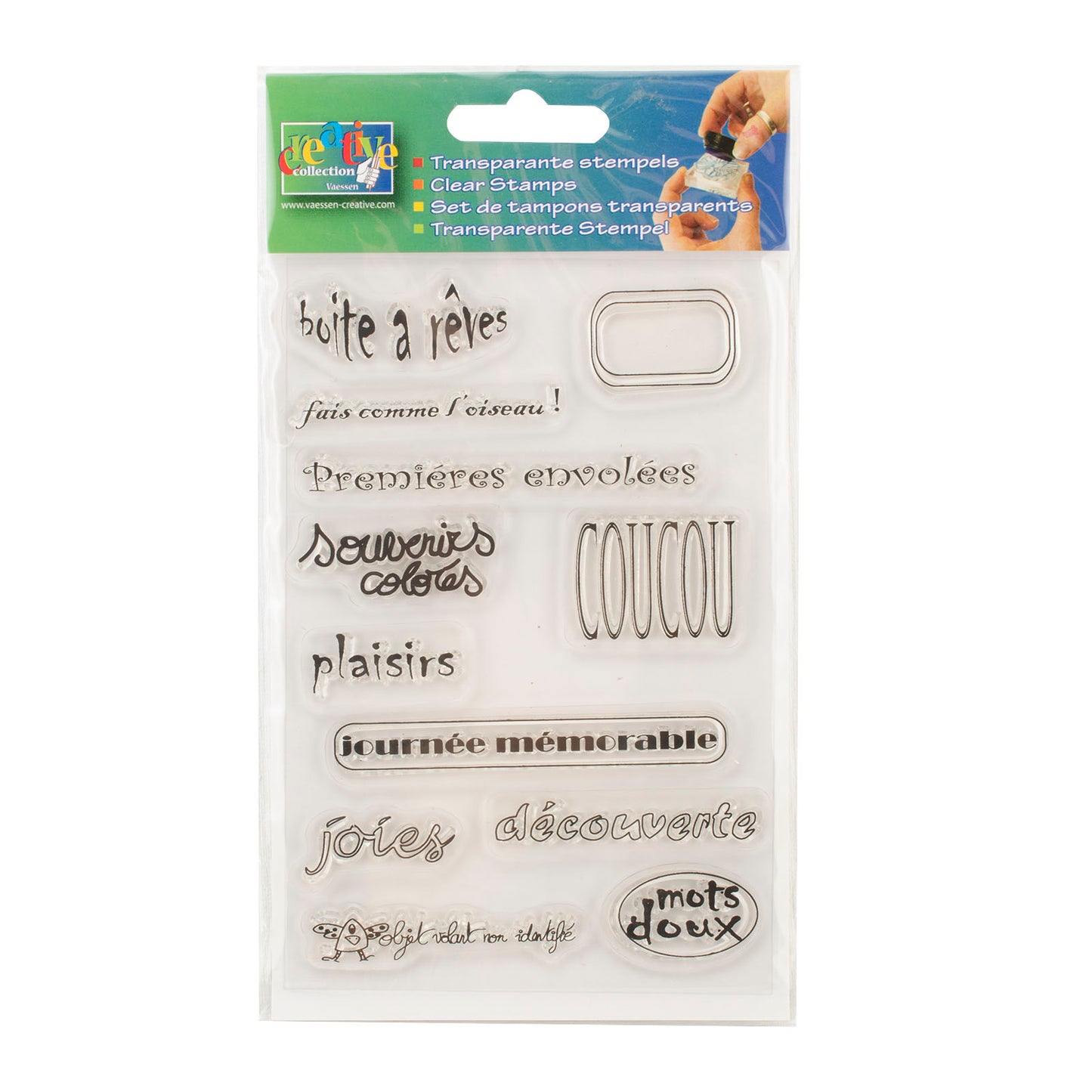Vaessen creative • clear stamps franse teksten 12st.