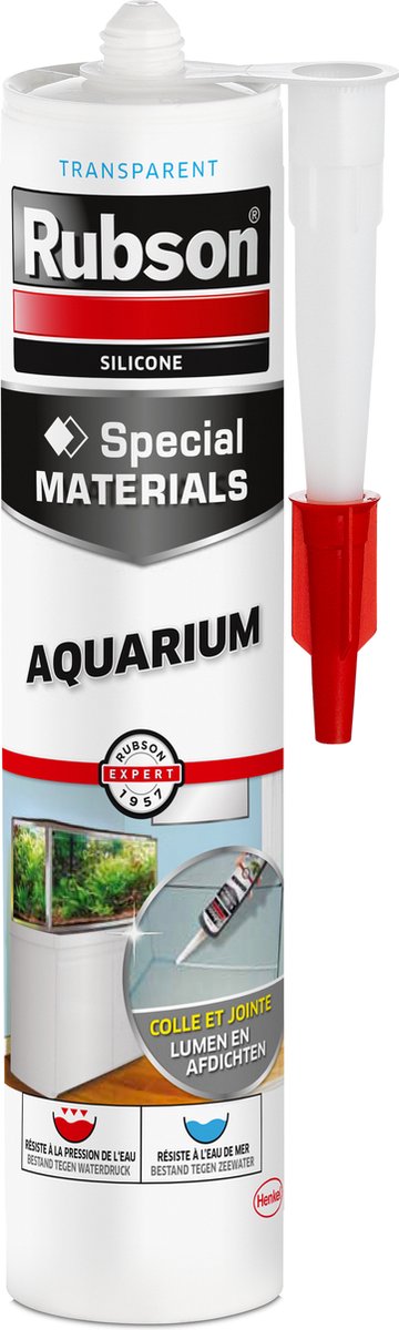 Rubson aquarium transparante kit 280 ml | speciaal ontwikkeld voor aquariumgebruik | vochtwerend en waterbestendig | veilig voor vissen en planten
