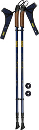 Abbey camp nordic walking stokken - telescopisch verstelbaar - per paar - blauw grijs