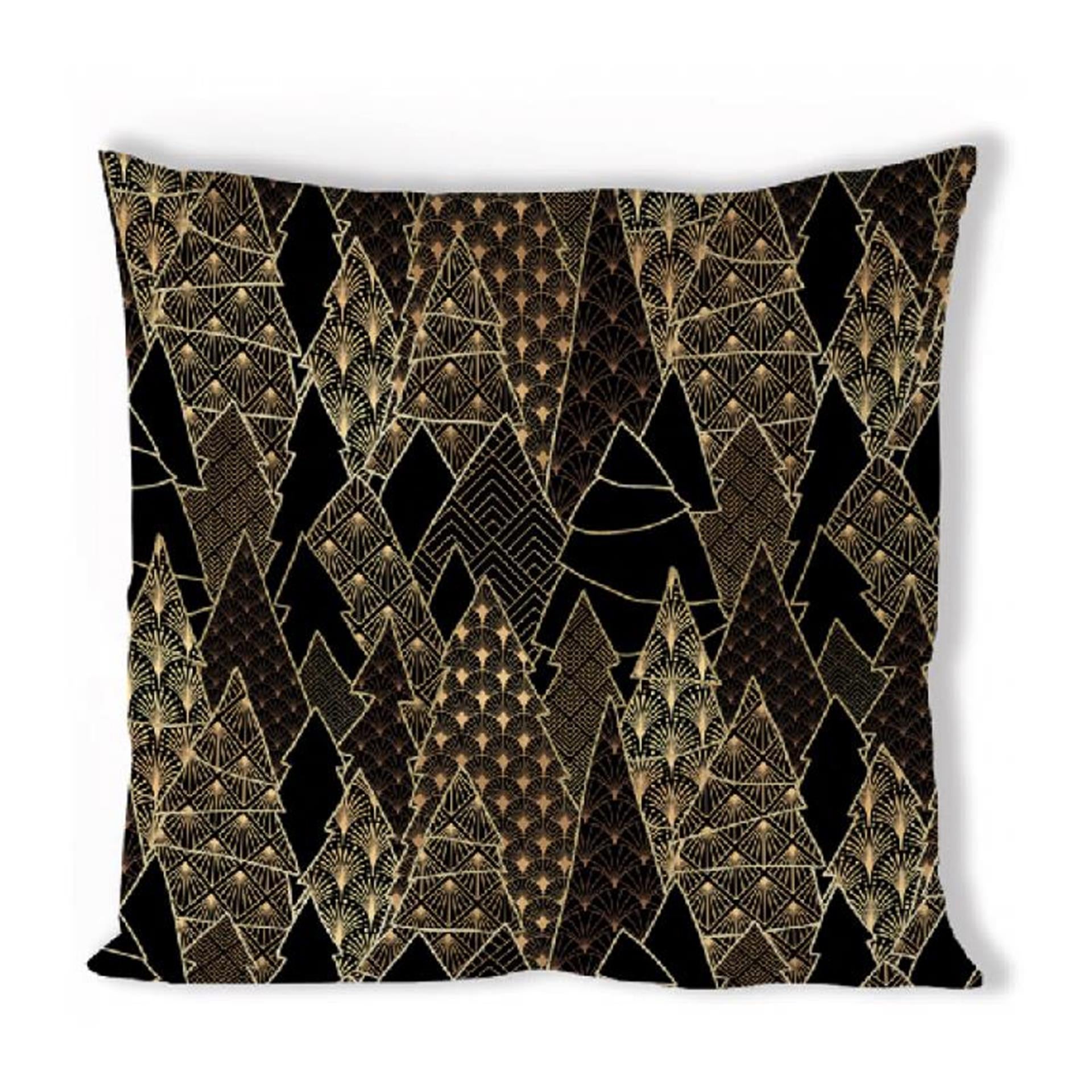 Ambiente kussenhoes luxury trees zwart -40x40cm -100% katoen
