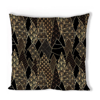 Ambiente kussenhoes luxury trees zwart -40x40cm -100% katoen