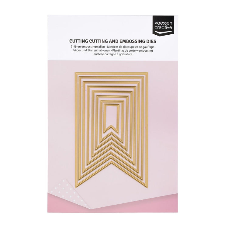 Vaessen creative • essentials snij- en embossingmallen banner 8stuks