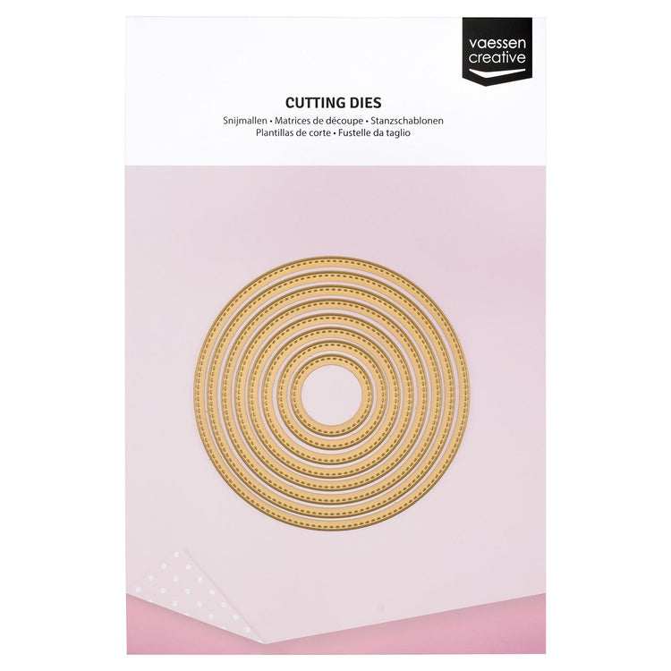 Vaessen creative • essentials snijmallen cirkel met stikrand 8st.