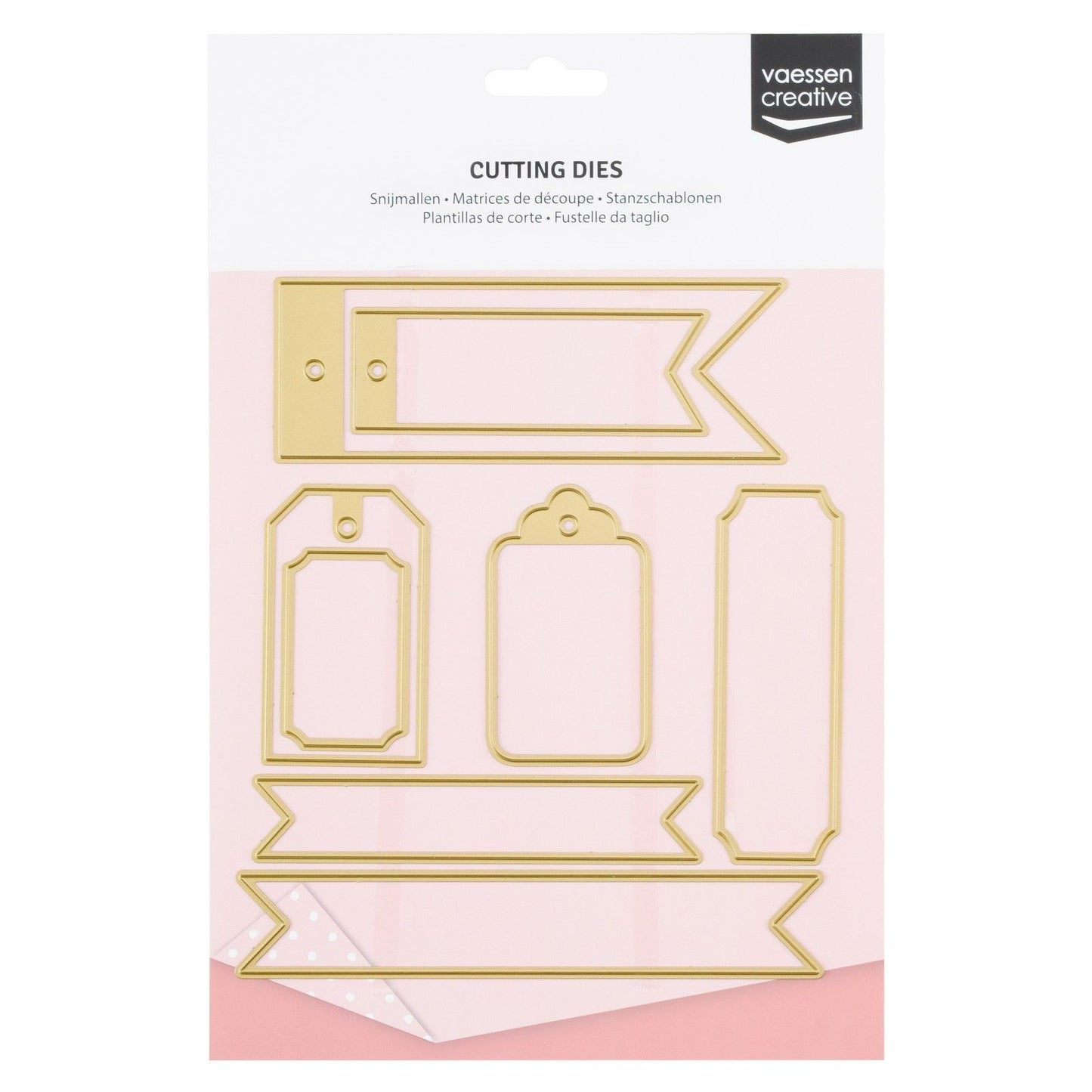 Vaessen creative • snij- en embossingmallen banners tickets labels 8st.