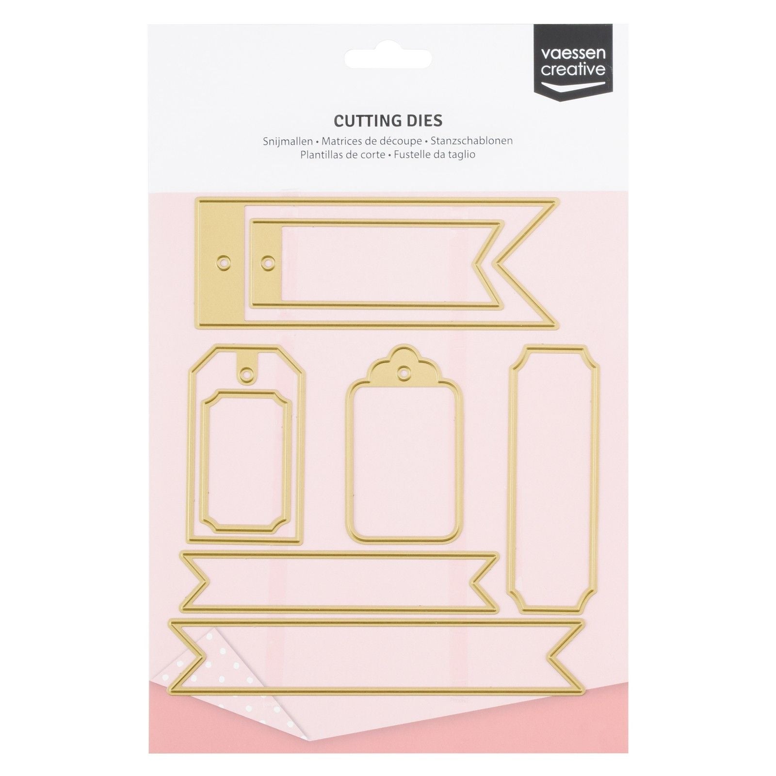 Vaessen creative • snij- en embossingmallen banners tickets labels 8st.