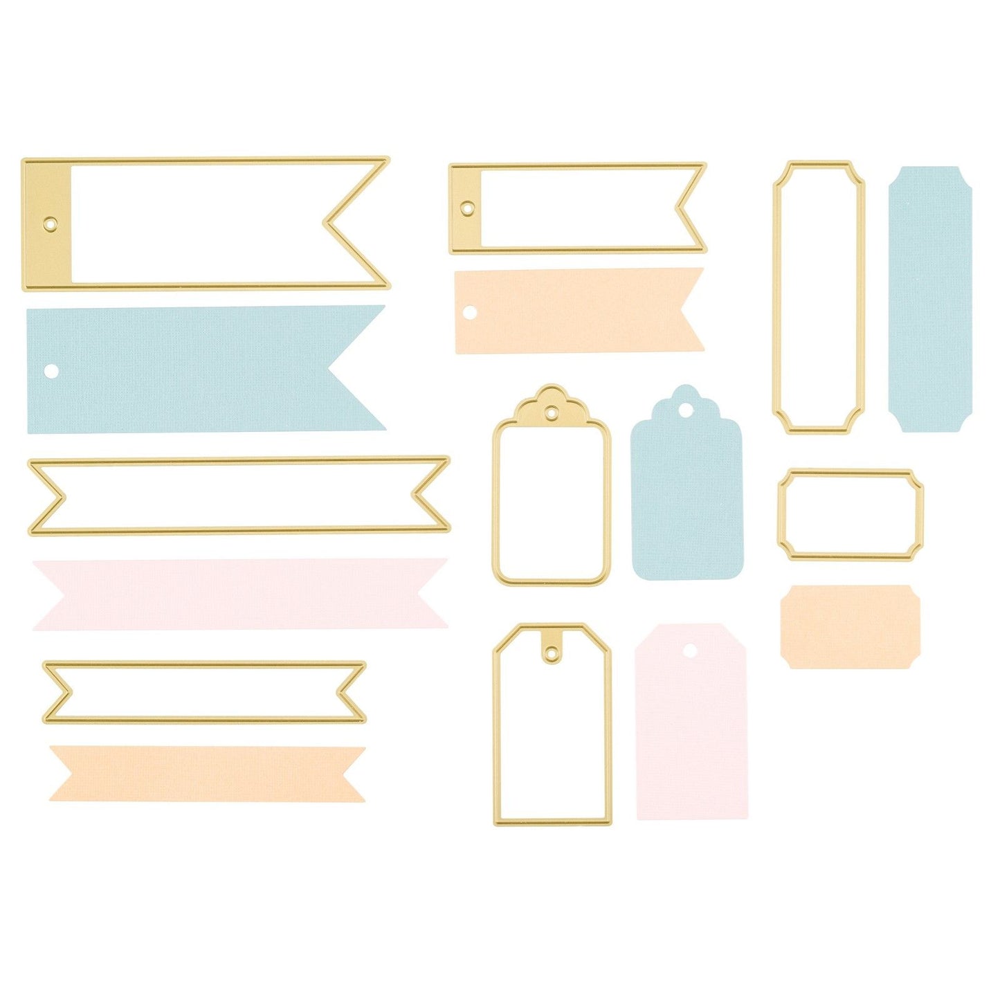 Vaessen creative • snij- en embossingmallen banners tickets labels 8st.