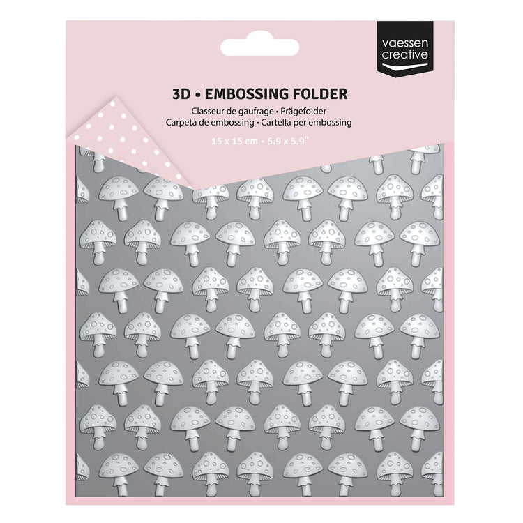 Vaessen creative • embossing folder paddenstoelen 15x15cm 1st.