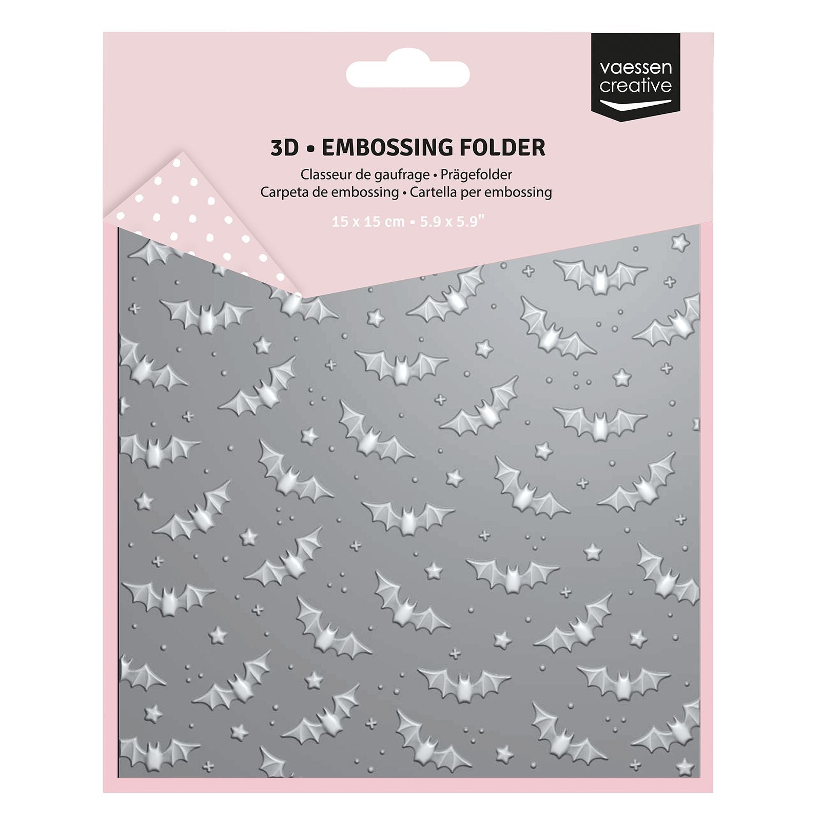 Vaessen creative • embossing folder vleermuizen 15x15cm 1st.