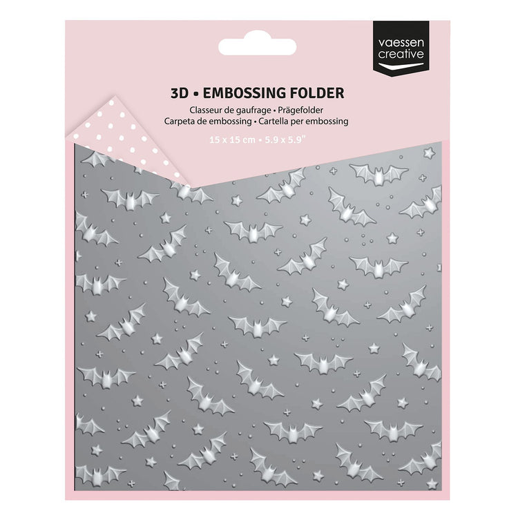 Vaessen creative • embossing folder vleermuizen 15x15cm 1st.
