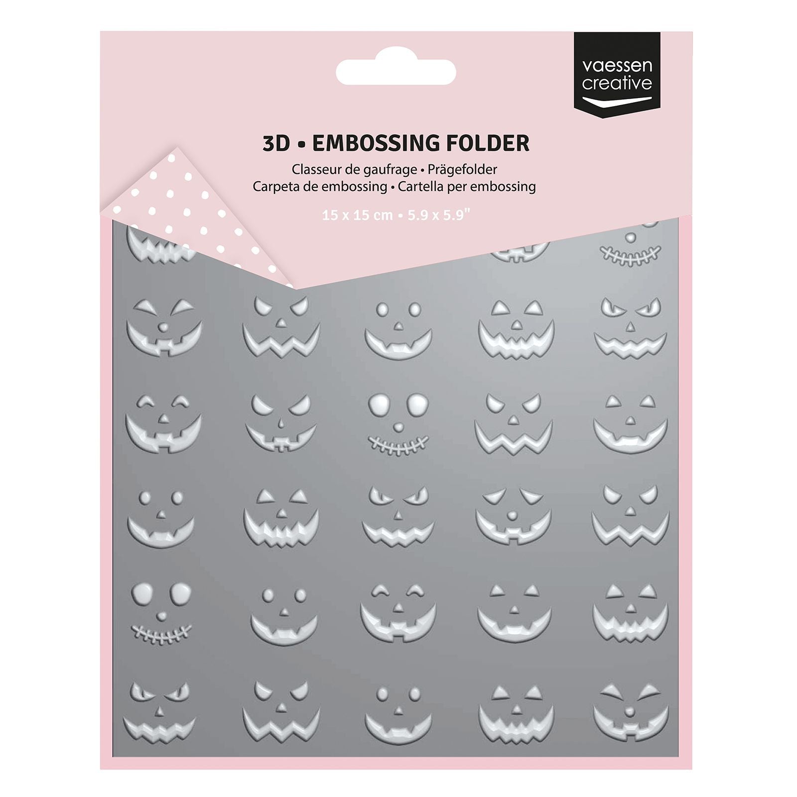 Vaessen creative • embossing folder pompoengezichtjes 15x15cm 1st.